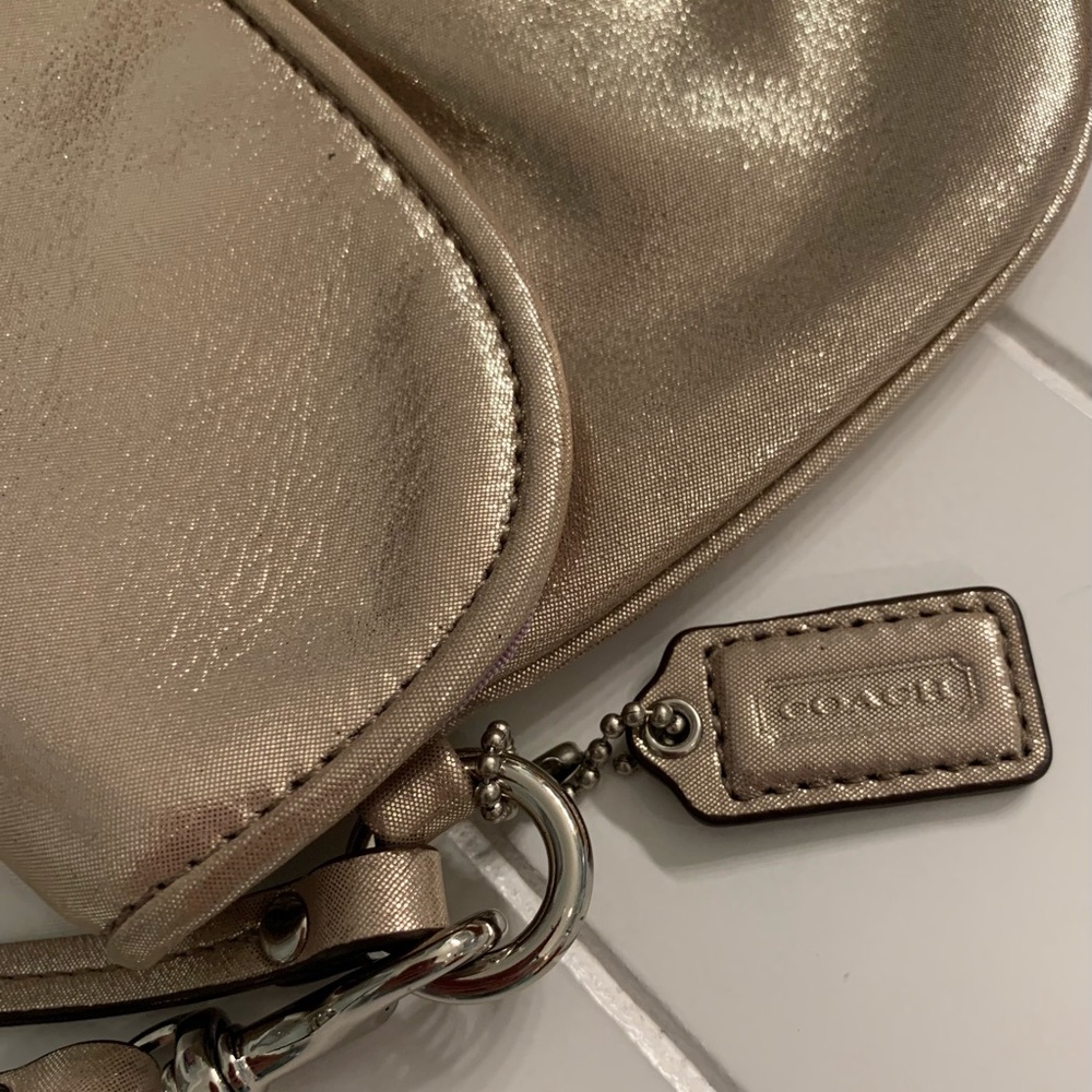 Coach Metallic Gold Leather wristlet, EUC. - Picture 3 of 11